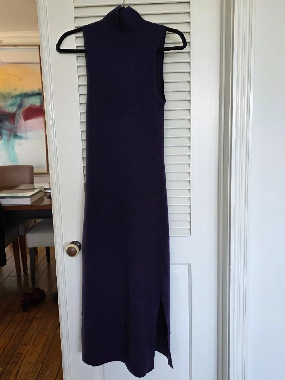Naked Cashmere Cecily Cashmere Sleeveless Turtleneck Dress in Plum Size Small